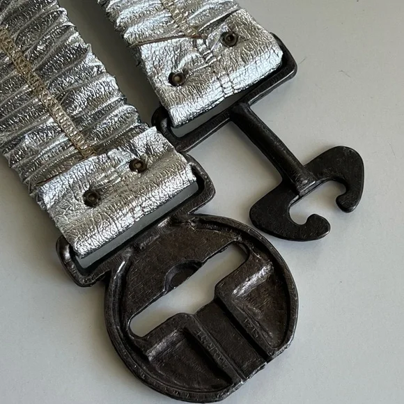 Vintage 1970’s Enrico Coveri Italian Designer Silver Unique Disco Belt Rare